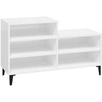 Berkfield Home Shoe Cabinet High Gloss White 102x36x60 cm Engineered Wood | Size: 102 x 36 x 60 cm