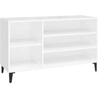 Berkfield Home Shoe Cabinet High Gloss White 102x36x60 cm Engineered Wood | Size: 102 x 36 x 60 cm