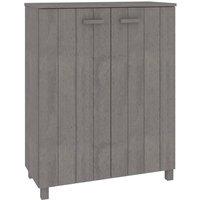 Berkfield Home Shoe Cabinet HAMAR Light Grey 85x40x108 cm Solid Wood Pine | Size: 85 x 40 x 108 cm