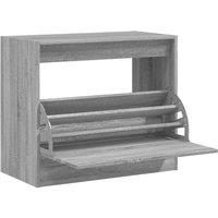 Berkfield Home Shoe Cabinet Grey Sonoma 80x42x69 cm Engineered Wood | Size: 80 x 42 x 69 cm
