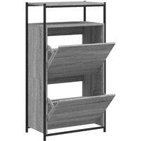 Berkfield Home Shoe Cabinet Grey Sonoma 60x34x112 Engineered Wood