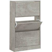 Berkfield Home Shoe Cabinet Concrete Grey 63x24x103 cm Engineered Wood | Size: 63 x 24 x 103 cm