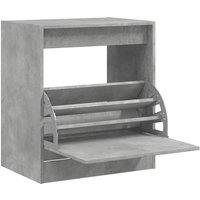 Berkfield Home Shoe Cabinet Concrete Grey 60x42x69 cm Engineered Wood | Size: 60 x 42 x 69 cm