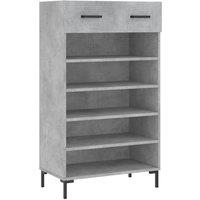 Berkfield Home Shoe Cabinet Concrete Grey 60x35x105 cm Engineered Wood | Size: 60 x 35 x 105 cm