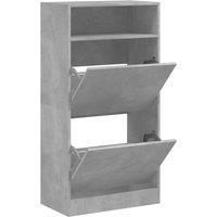 Berkfield Home Shoe Cabinet Concrete Grey 60x34x116 cm Engineered Wood | Size: 60 x 34 x 116 cm