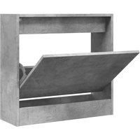 Berkfield Home Shoe Cabinet Concrete Grey 60x21x57 cm Engineered Wood | Size: 60 x 21 x 57 cm