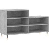 Berkfield Home Shoe Cabinet Concrete Grey 102x36x60 cm Engineered Wood | Size: 102 x 36 x 60 cm