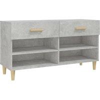 Berkfield Home Shoe Cabinet Concrete Grey 102x35x55 cm Engineered Wood | Size: 102 x 35 x 55 cm