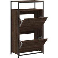 Berkfield Home Shoe Cabinet Brown Oak 60x34x112 Engineered Wood