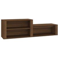 Berkfield Home Shoe Cabinet Brown Oak 150x35x45 cm Engineered Wood | Size: 150 x 35 x 45 cm