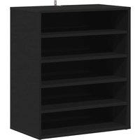 Berkfield Home Shoe Cabinet Black 60x35x70 cm Engineered Wood | Size: 60 x 35 x 70 cm