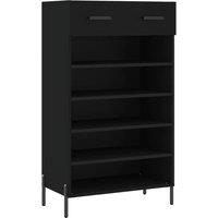 Berkfield Home Shoe Cabinet Black 60x35x105 cm Engineered Wood | Size: 60 x 35 x 105 cm