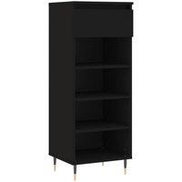 Berkfield Home Shoe Cabinet Black 40x36x105 cm Engineered Wood | Size: 40 x 36 x 105 cm