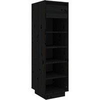 Berkfield Home Shoe Cabinet Black 34x30x105 cm Solid Wood Pine | Size: 34 x 30 x 105 cm