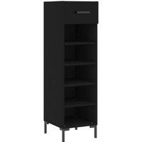 Berkfield Home Shoe Cabinet Black 30x35x105 cm Engineered Wood | Size: 30 x 35 x 105 cm
