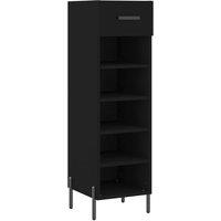 Berkfield Home Shoe Cabinet Black 30x35x105 cm Engineered Wood | Size: 30 x 35 x 105 cm