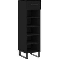 Berkfield Home Shoe Cabinet Black 30x35x105 cm Engineered Wood | Size: 30 x 35 x 105 cm