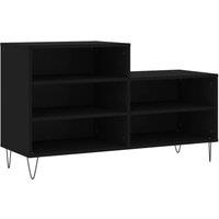 Berkfield Home Shoe Cabinet Black 102x36x60 cm Engineered Wood | Size: 102 x 36 x 60 cm