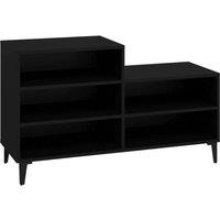 Berkfield Home Shoe Cabinet Black 102x36x60 cm Engineered Wood | Size: 102 x 36 x 60 cm