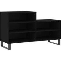 Berkfield Home Shoe Cabinet Black 102x36x60 cm Engineered Wood | Size: 102 x 36 x 60 cm