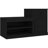 Berkfield Home Shoe Cabinet Black 100x42x60 cm Engineered Wood | Size: 100 x 42 x 60 cm