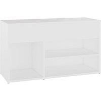 Berkfield Home Shoe Bench White 80x30x45 cm Engineered Wood | Size: 80 x 30 x 45 cm