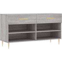 Berkfield Home Shoe Bench Grey Sonoma 102x35x55 cm Engineered Wood | Size: 102 x 35 x 55 cm