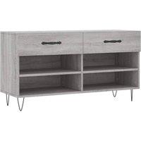 Berkfield Home Shoe Bench Grey Sonoma 102x35x55 cm Engineered Wood | Size: 102 x 35 x 55 cm