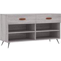 Berkfield Home Shoe Bench Grey Sonoma 102x35x55 cm Engineered Wood | Size: 102 x 35 x 55 cm