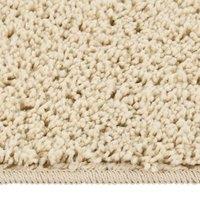 Berkfield Home Shaggy Rug Cream 120x170 cm Anti Slip in Beige | Size: 100 cm diameter