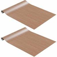 Berkfield Home Self-adhesive Furniture Films 2 pcs Light Oak 500x90 cm PVC in Brown