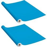 Berkfield Home Self-adhesive Furniture Films 2 pcs Azure 500x90 cm PVC in Blue