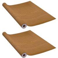 Berkfield Home Self-adhesive Door Films 2 pcs Light Oak 210x90 cm PVC in Brown