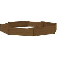 Berkfield Home Sandbox with Seats Honey Brown Octagon Solid Wood Pine