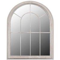 Berkfield Home Rustic Arch Garden Mirror 69x89 cm for Indoor & Outdoor Use in White