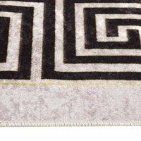 Berkfield Home Rug Washable 190x300 cm Light Beige Anti Slip | Size: 100 cm diameter