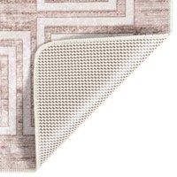 Berkfield Home Rug Washable 190x300 cm Beige Anti Slip | Size: 100 cm diameter