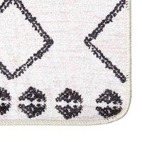 Berkfield Home Rug Washable 120x180 cm Black & White Anti Slip | Size: 100 cm diameter