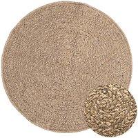 Berkfield Home Rug 90 cm Jute Look Indoor & Outdoor in Brown | Size: 100 cm diameter