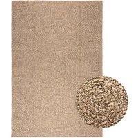 Berkfield Home Rug 200x290 cm Jute Look Indoor & Outdoor in Brown | Size: 100 cm diameter
