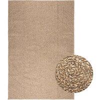 Berkfield Home Rug 160x230 cm Jute Look Indoor & Outdoor in Brown | Size: 100 cm diameter
