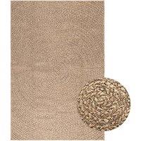 Berkfield Home Rug 120x170 cm Jute Look Indoor & Outdoor in Brown | Size: 100 cm diameter