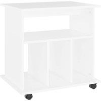 Berkfield Home Rolling Cabinet White 60x45x60 cm Engineered Wood | Size: 60 x 45 x 60 cm