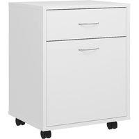 Berkfield Home Rolling Cabinet White 45x38x54 cm Engineered Wood | Size: 45 x 38 x 54 cm