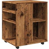 Berkfield Home Rolling Cabinet Old Wood 60x53x72 cm Engineered Wood in Brown | Size: 60 x 53 x 72 cm
