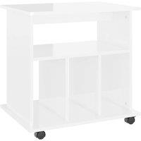 Berkfield Home Rolling Cabinet High Gloss White 60x45x60 cm Engineered Wood | Size: 60 x 45 x 60 cm