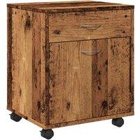 Berkfield Home Rolling Cabinet Old Wood 45x38x54 cm Engineered Wood in Brown | Size: 45 x 38 x 54 cm