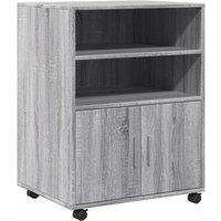 Berkfield Home Rolling Cabinet Grey Sonoma 60x48x81 cm Engineered Wood | Size: 60 x 48 x 81 cm