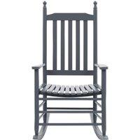 Berkfield Home Rocking Chair with Curved Seat Grey Poplar Wood
