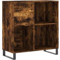 Berkfield Home Record Cabinet Smoked Oak 84.5x38x89 cm Engineered Wood in Brown